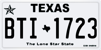 TX license plate BTI1723