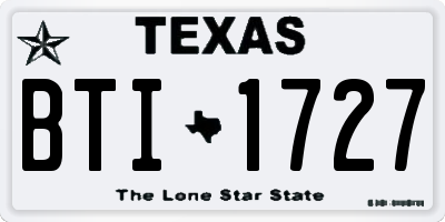TX license plate BTI1727