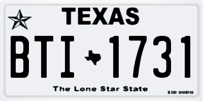 TX license plate BTI1731