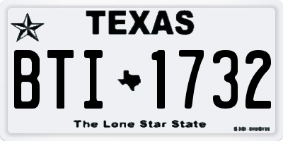 TX license plate BTI1732