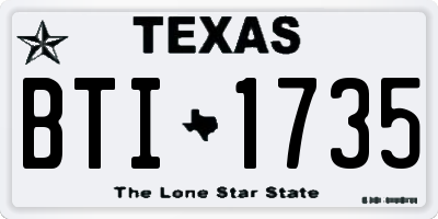 TX license plate BTI1735