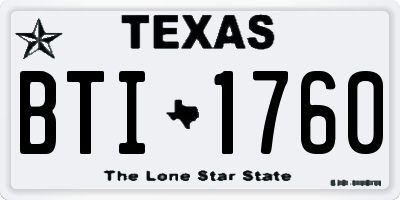 TX license plate BTI1760