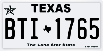 TX license plate BTI1765