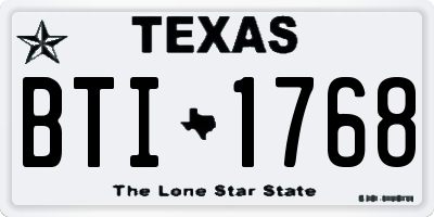 TX license plate BTI1768