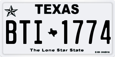 TX license plate BTI1774