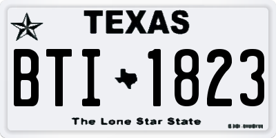 TX license plate BTI1823