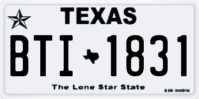 TX license plate BTI1831