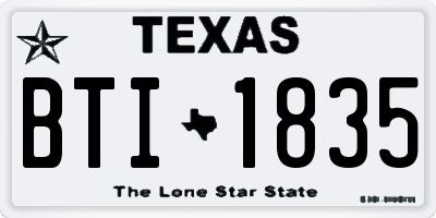 TX license plate BTI1835
