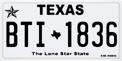 TX license plate BTI1836