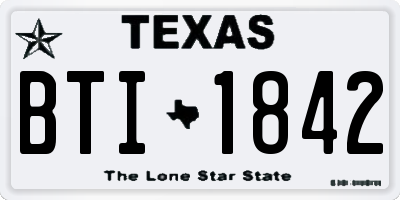 TX license plate BTI1842