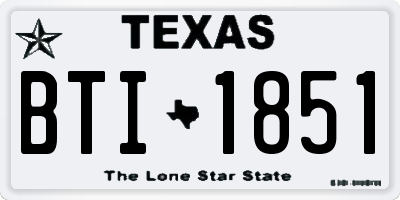 TX license plate BTI1851
