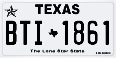 TX license plate BTI1861