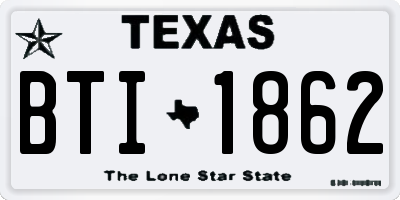 TX license plate BTI1862