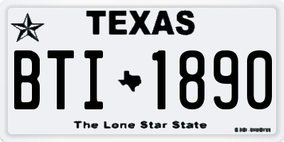 TX license plate BTI1890