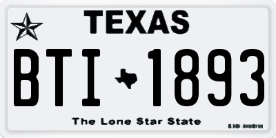 TX license plate BTI1893