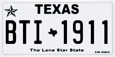 TX license plate BTI1911
