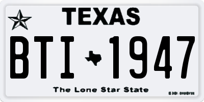 TX license plate BTI1947