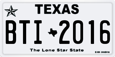 TX license plate BTI2016