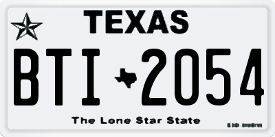 TX license plate BTI2054