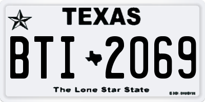 TX license plate BTI2069