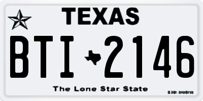 TX license plate BTI2146
