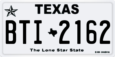 TX license plate BTI2162