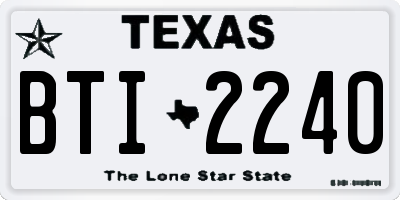 TX license plate BTI2240