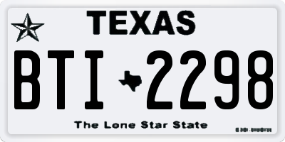 TX license plate BTI2298