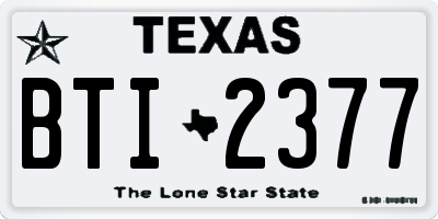 TX license plate BTI2377