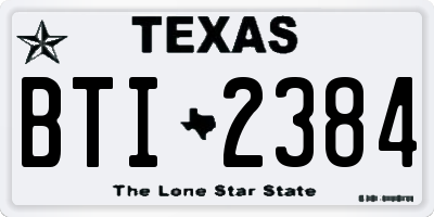 TX license plate BTI2384
