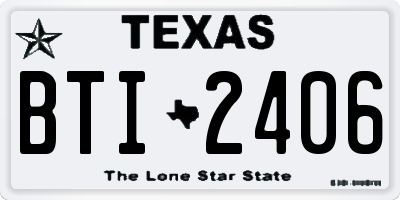TX license plate BTI2406