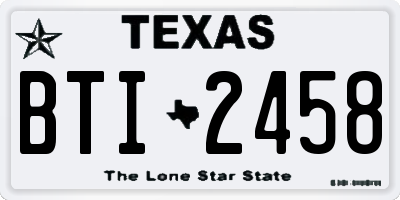 TX license plate BTI2458