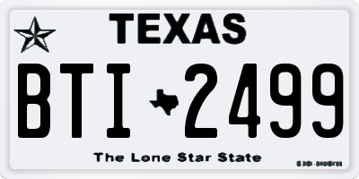 TX license plate BTI2499