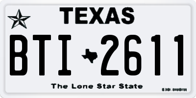 TX license plate BTI2611