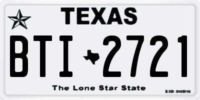 TX license plate BTI2721