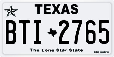TX license plate BTI2765