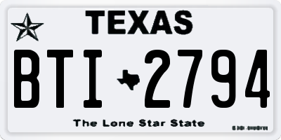 TX license plate BTI2794
