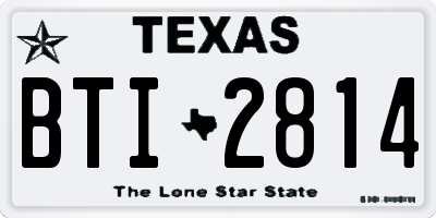 TX license plate BTI2814