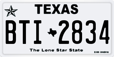 TX license plate BTI2834