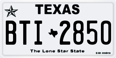 TX license plate BTI2850