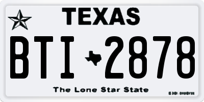 TX license plate BTI2878