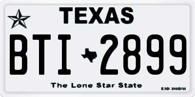 TX license plate BTI2899