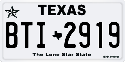 TX license plate BTI2919