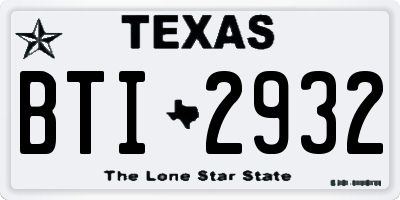 TX license plate BTI2932