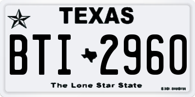 TX license plate BTI2960