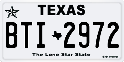 TX license plate BTI2972