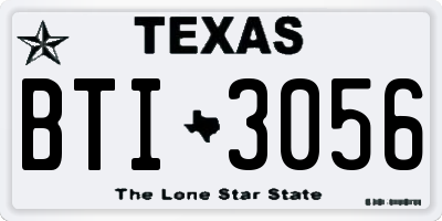 TX license plate BTI3056