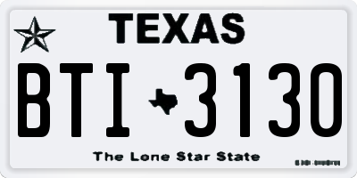 TX license plate BTI3130