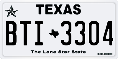 TX license plate BTI3304