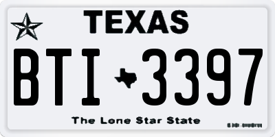 TX license plate BTI3397